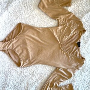 Tan long sleeve body suit